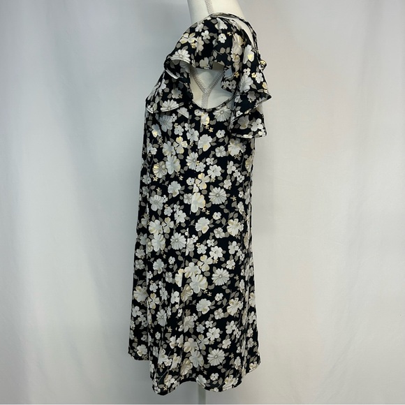 Candies Womens Floral Mini Dress Size M Halter Metallic Gold Black Y2K Fairy - Picture 4 of 15